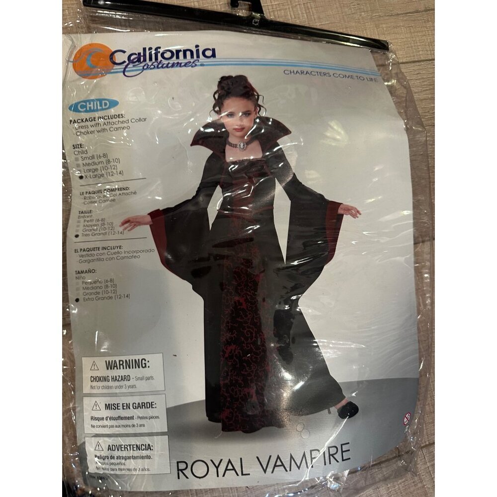 CALIFORNIA COSTUMES GIRLS ROYAL VAMPIRE DRESS XL 12-14 HALLOWEEN